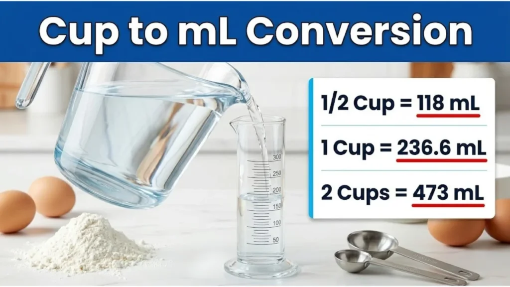 Cups to mL Conversion Chart (US, Metric & Imperial)