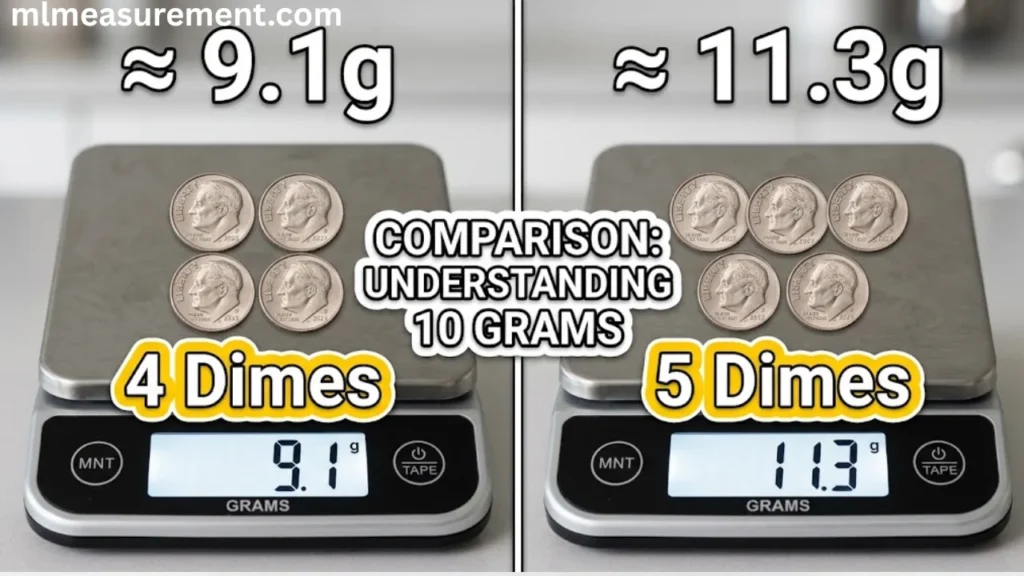 10 grams Four to Five US Dimes