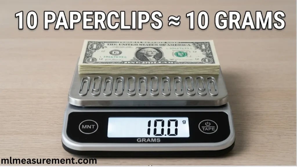 10 grams Ten Standard Paperclips