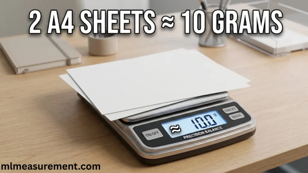 10 grams Two Sheets of A4 Paper