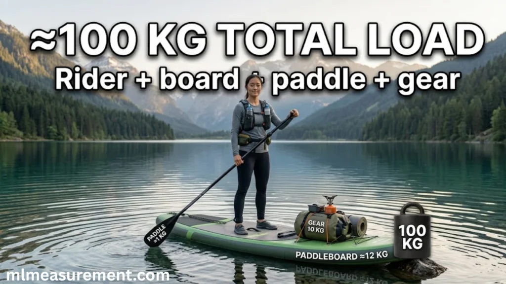 100 kg Stand-Up Paddleboard With Rider and Gear