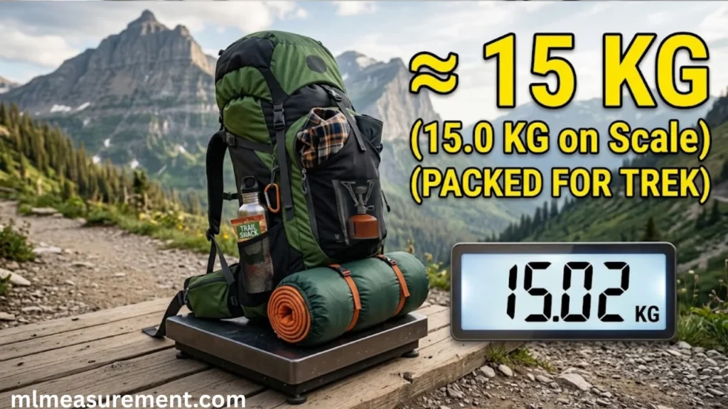 15 kg Loaded Hiking Backpack