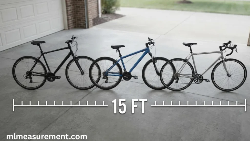 15 feet Three Adult Bicycles End to End