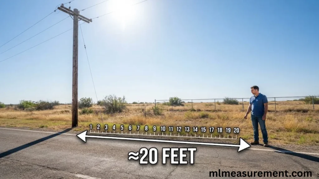 20 feet Telephone Pole Shadow