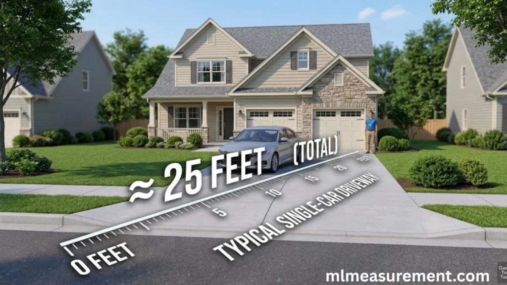 25 feet Single-Car Driveway
