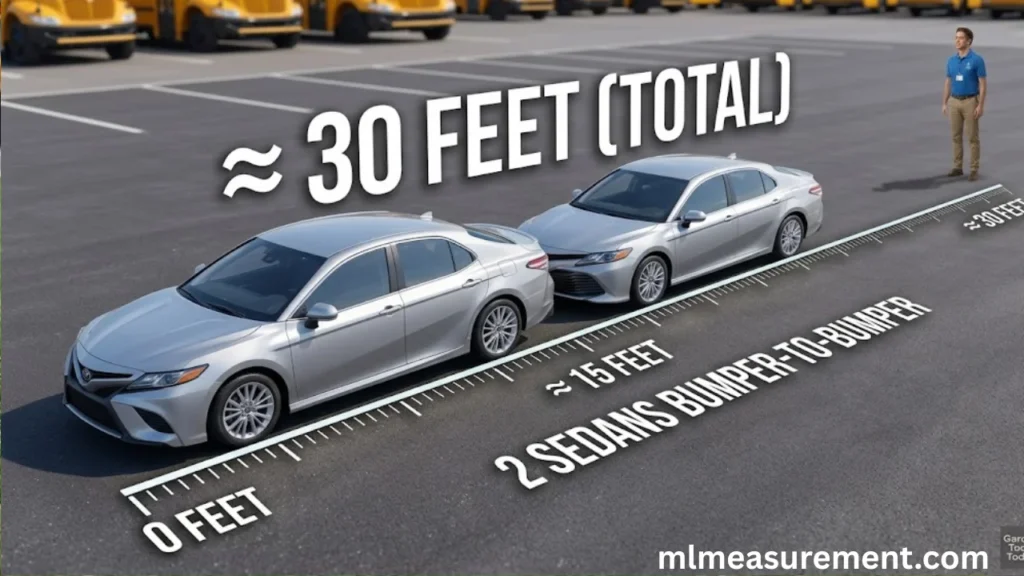 25 feet Two Mid-Size Sedans