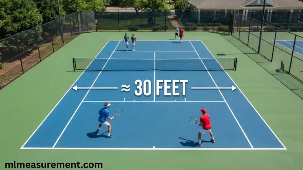 30 feet Doubles Tennis Court Width