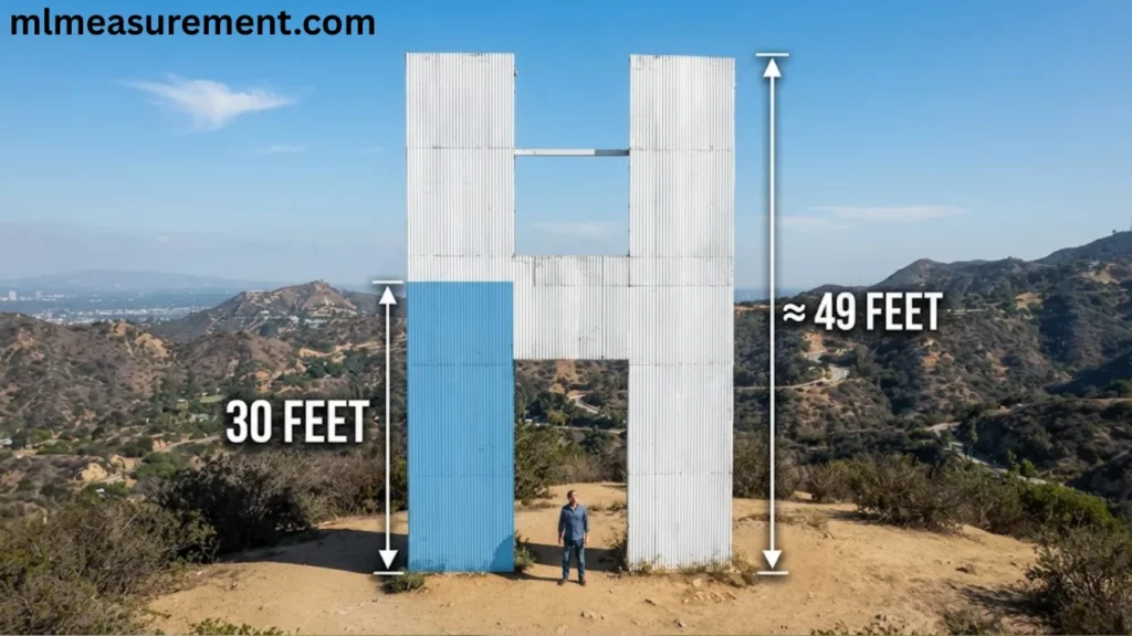 30 feet Hollywood Sign Comparison