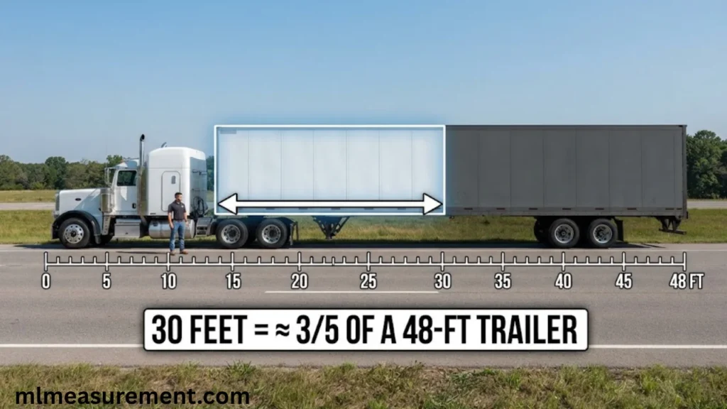 30 feet Three-Fifths of a Semitrailer