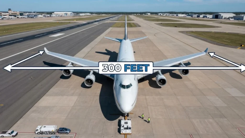 300 feet Boeing 747 Wingspan + One-Third