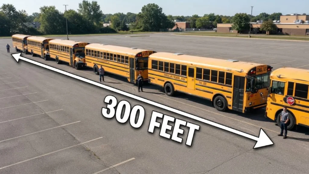 300 feet Seven and a Half School Buses