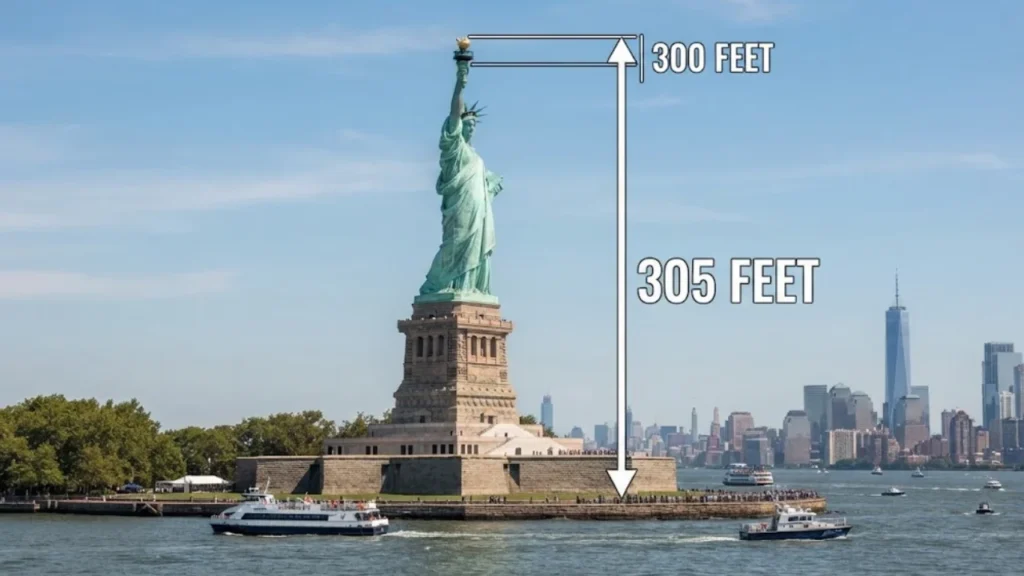 300 feet Statue of Liberty