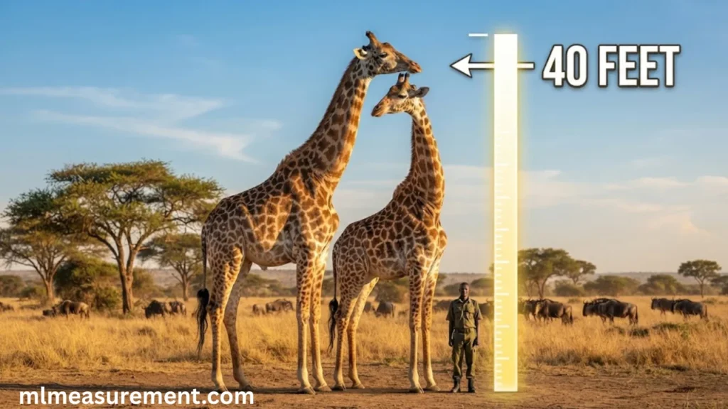 40 feet Two Giraffes