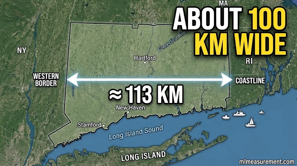 The Coast-to-Coast Width of Connecticut