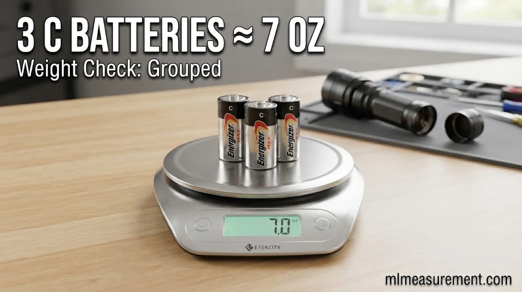 Three C-Cell Batteries