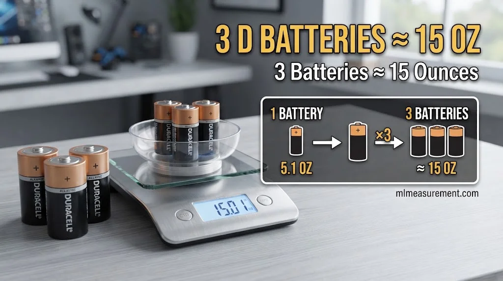 Three D-Cell Batteries