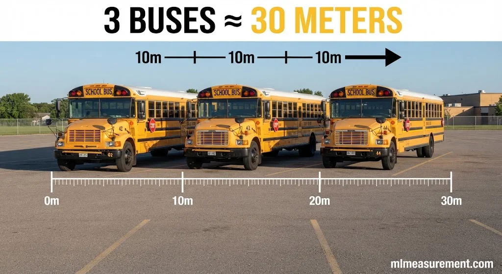 Three School Buses End to End