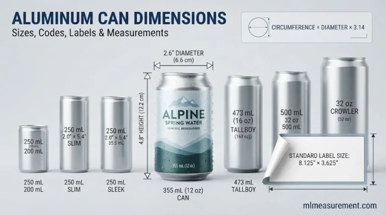 Aluminum Can Dimensions: Standard Sizes, Height, Diameter & Measurements in Inches and Centimeters