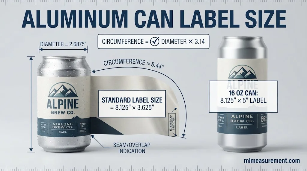 Aluminum Can Label Size: Circumference and Print Area