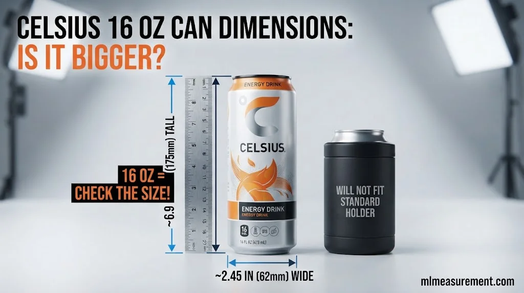Celsius 16 oz Can Dimensions