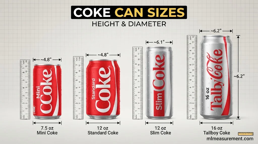 Coke Can Sizes Chart: Mini, Standard, Slim and Tallboy