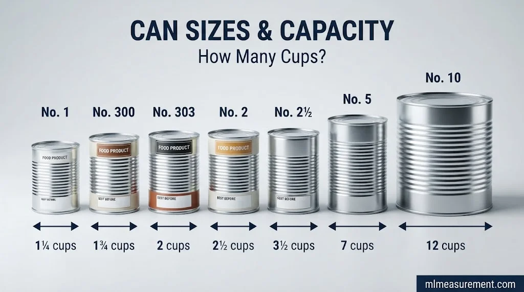 Food Can Sizes by Name: Capacity, Cups and Common Uses