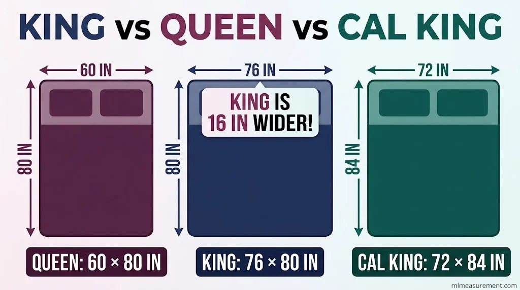 King vs Queen vs California King Size