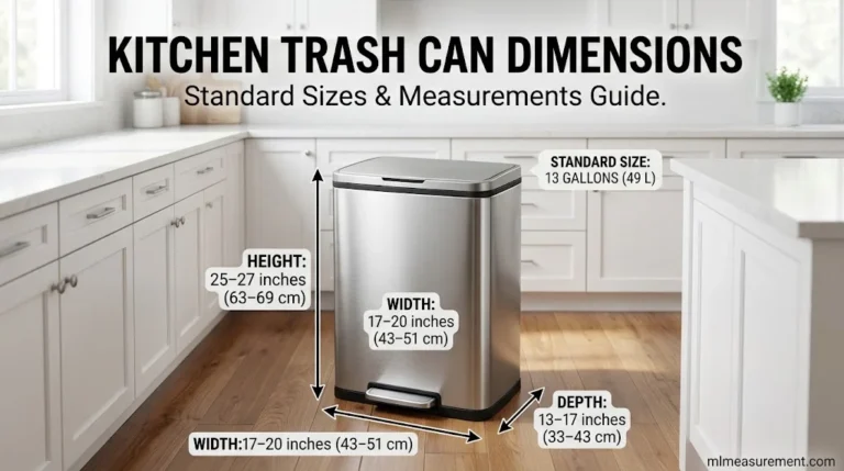 Kitchen Trash Can Dimensions: Standard Sizes, Height, Width & Measurements in Inches and CM