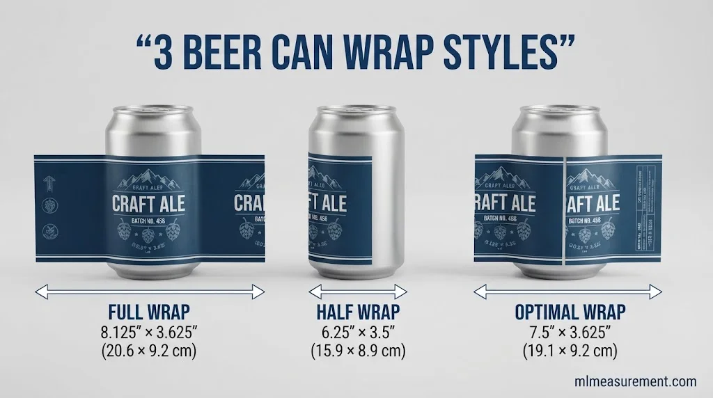 Sleek, Slim and Other Beer Can Label Sizes