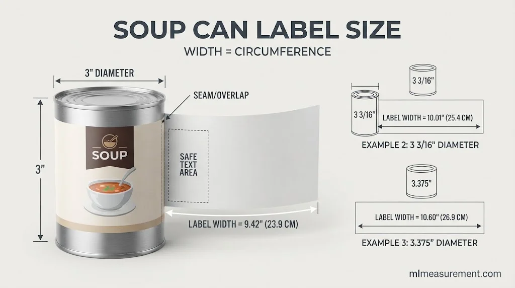 Soup Can Label Dimensions: Size and Wrap Guide