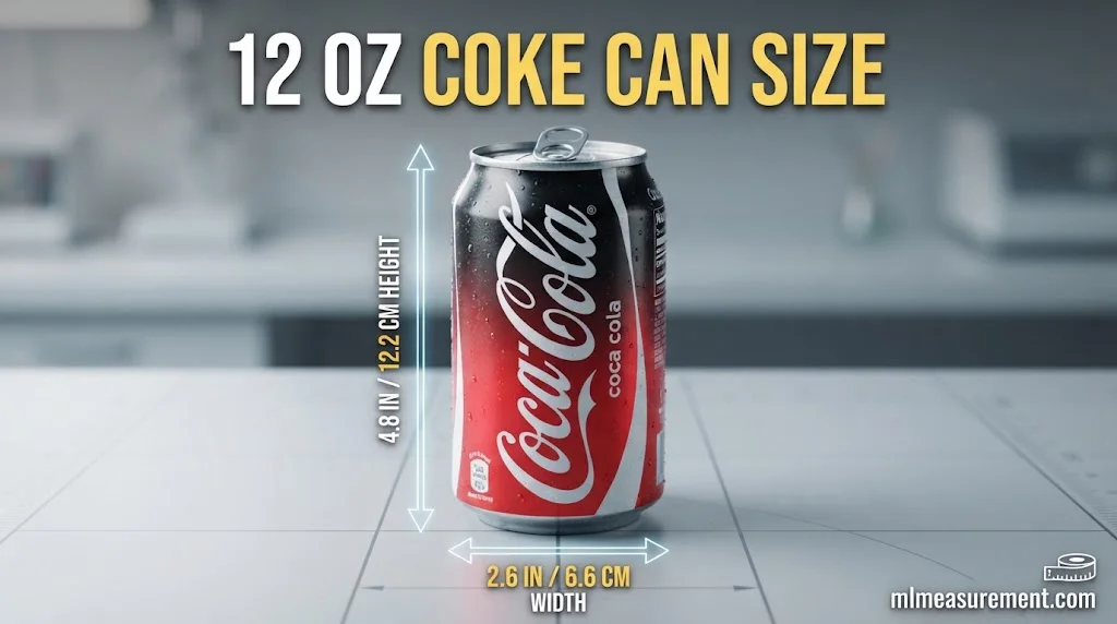 Standard 12 oz Coke Can Dimensions in Inches and Centimeters