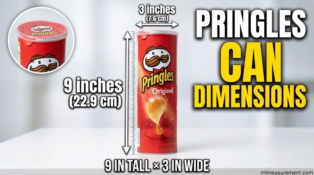 Standard Pringles Can Size in Inches and CM