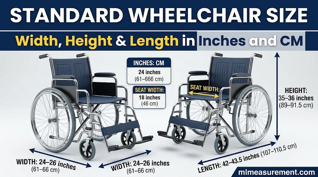 Standard Wheelchair Size in Inches and CM