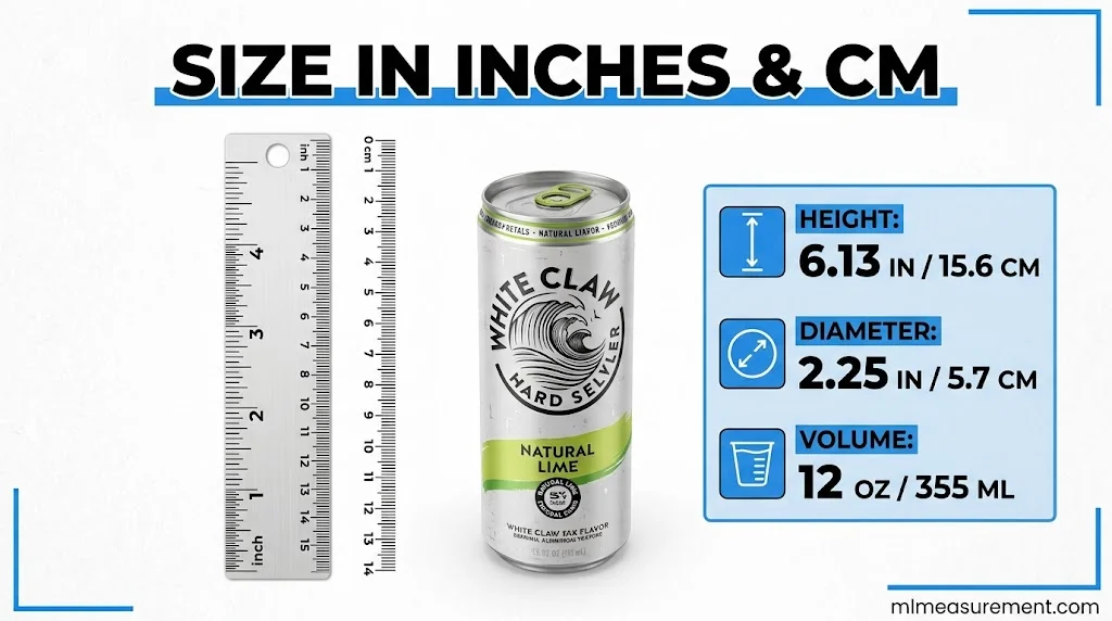 White Claw Can Dimensions at a Glance