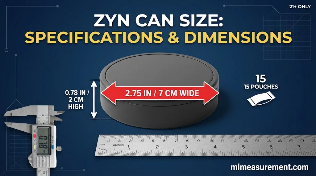 ZYN Can Width, Height & Diameter in Inches and CM